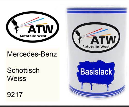 Mercedes-Benz, Schottisch Weiss, 9217: 500ml Lackdose, von ATW Autoteile West.